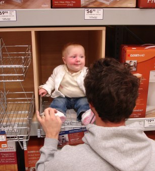 Addy in home improvement store shelf